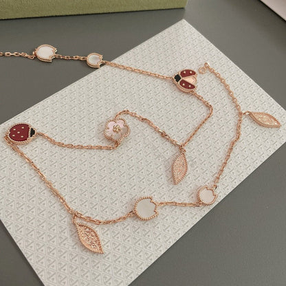 [Lumi Jewellery]LUCKY SPRING 15 MOTIFS ROSE GOLD NECKLACE