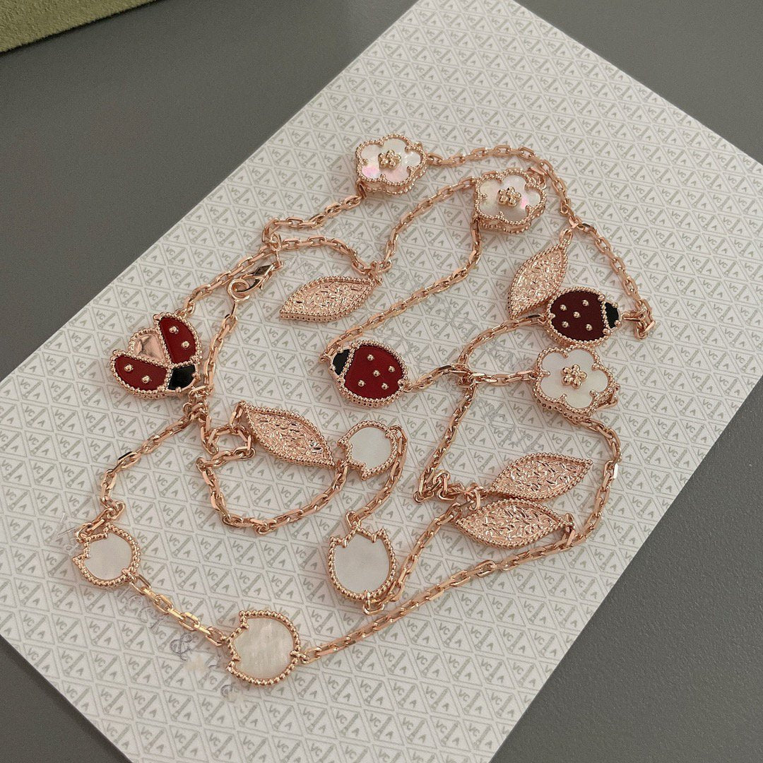 [Lumi Jewellery]LUCKY SPRING 15 MOTIFS ROSE GOLD NECKLACE