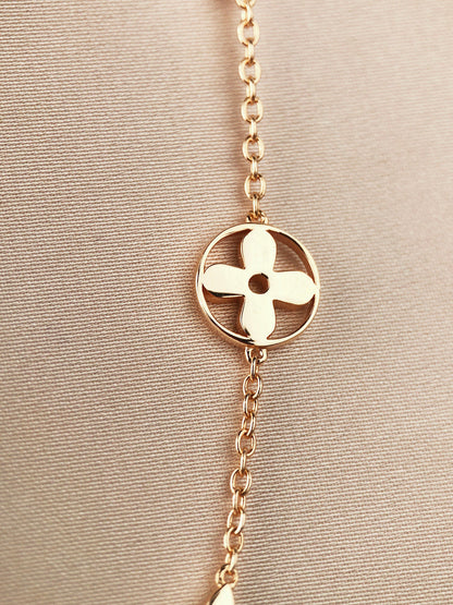 [Lumi Jewellery]STAR AND SUN 7 MOTIFS GOLD BRACELET