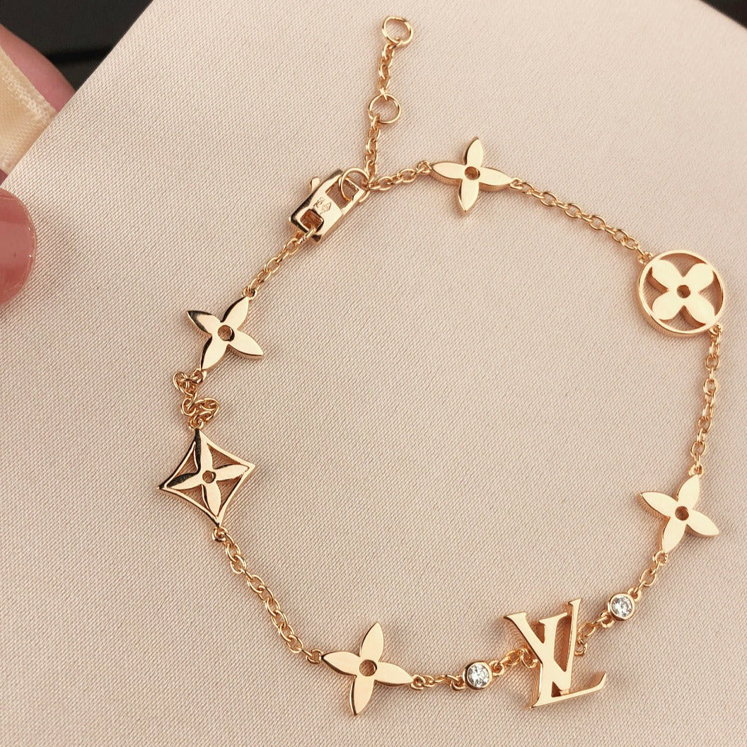 [Lumi Jewellery]STAR AND SUN 7 MOTIFS GOLD BRACELET