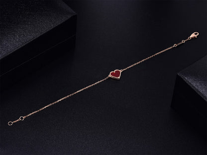 [Lumi Jewellery]HEART CARNELIAN PINK GOLD BRACELET