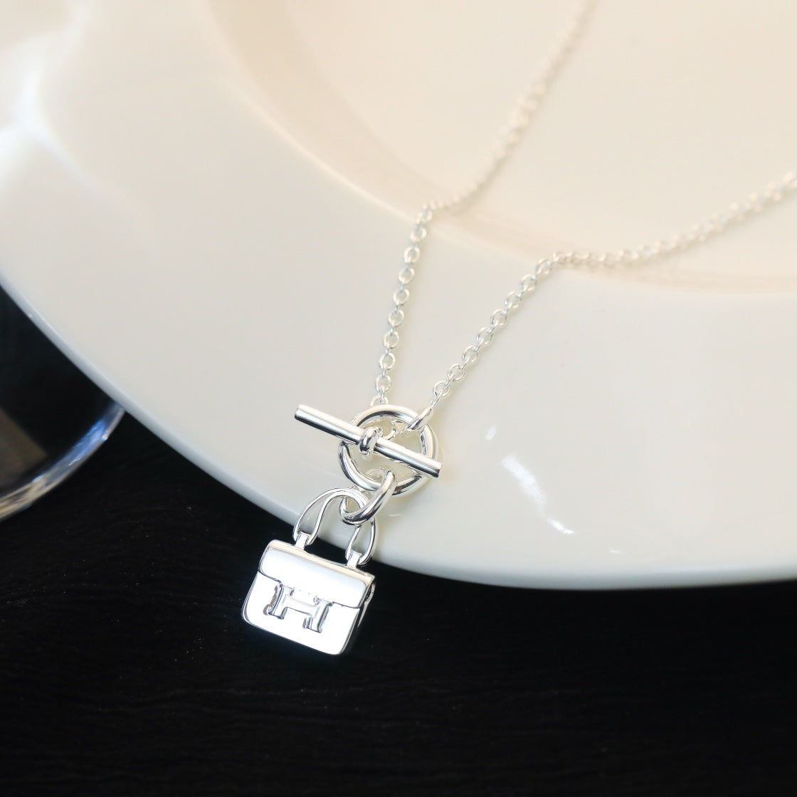 [Lumi Jewellery]POP H PEDANT SILVER NECKLACE