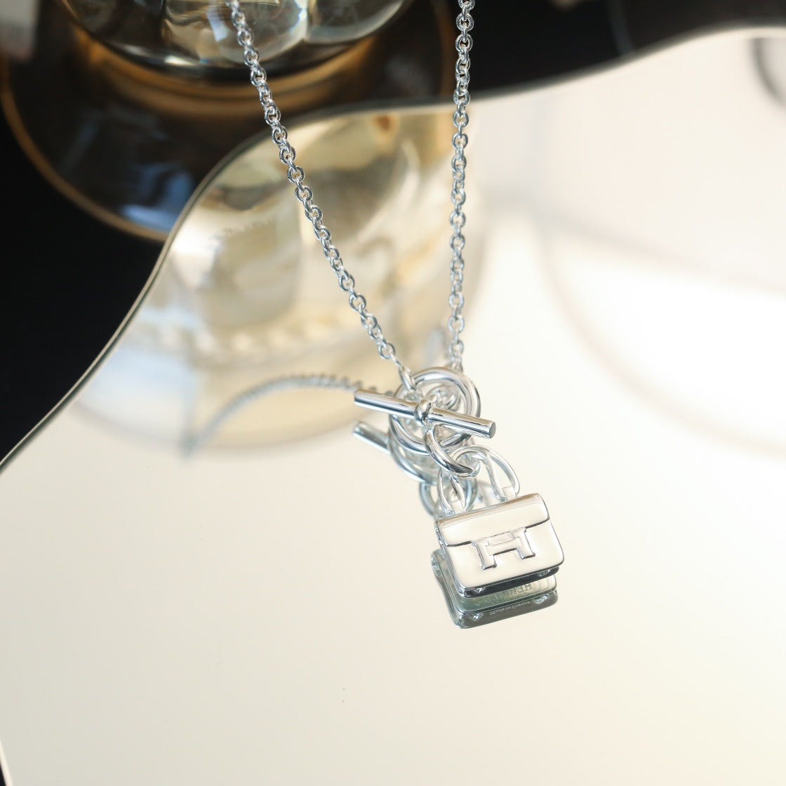 [Lumi Jewellery]POP H PEDANT SILVER NECKLACE