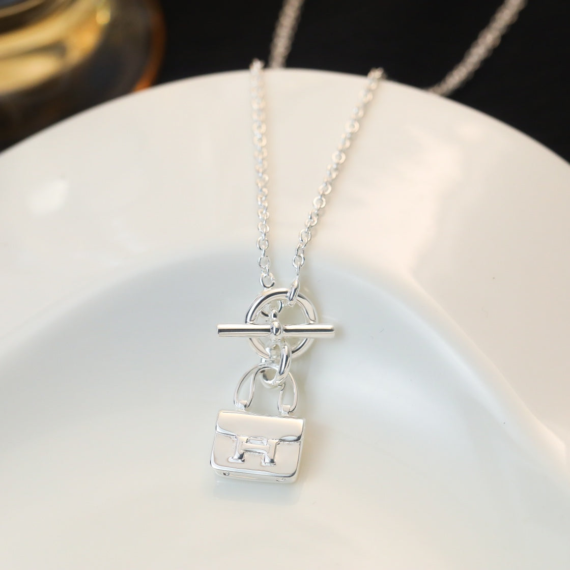 [Lumi Jewellery]POP H PEDANT SILVER NECKLACE