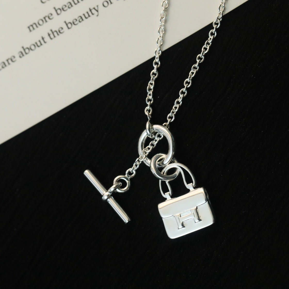 [Lumi Jewellery]POP H PEDANT SILVER NECKLACE