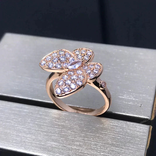 [Lumi Jewellery]BUTTERFLY PINK GOLD DIAMOND RING
