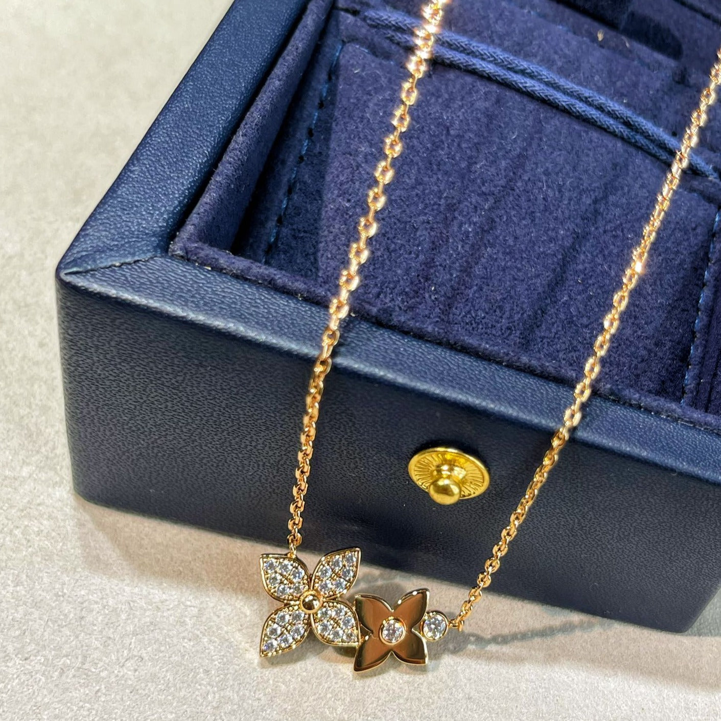 [Lumi Jewellery]STAR BLOSSOM NECKLACE PINK GOLD DIAMONDS