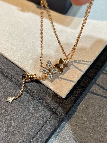 [Lumi Jewellery]STAR BLOSSOM NECKLACE PINK GOLD DIAMONDS