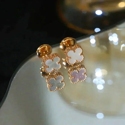 [Lumi Jewellery]CLOVER MINI 9.5MM WHITE MOP EARRINGS