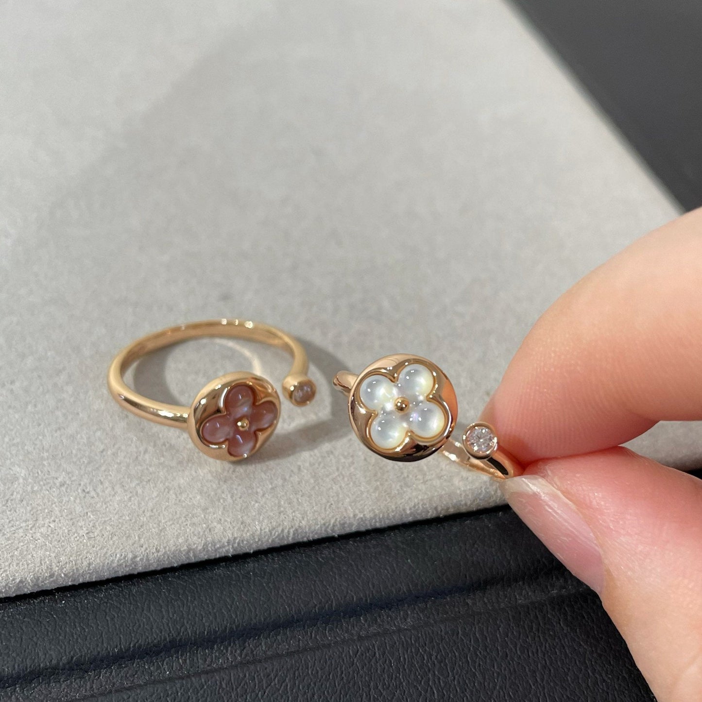 [Lumi Jewellery]SUN 1 DIAMOND PINK MOP RING