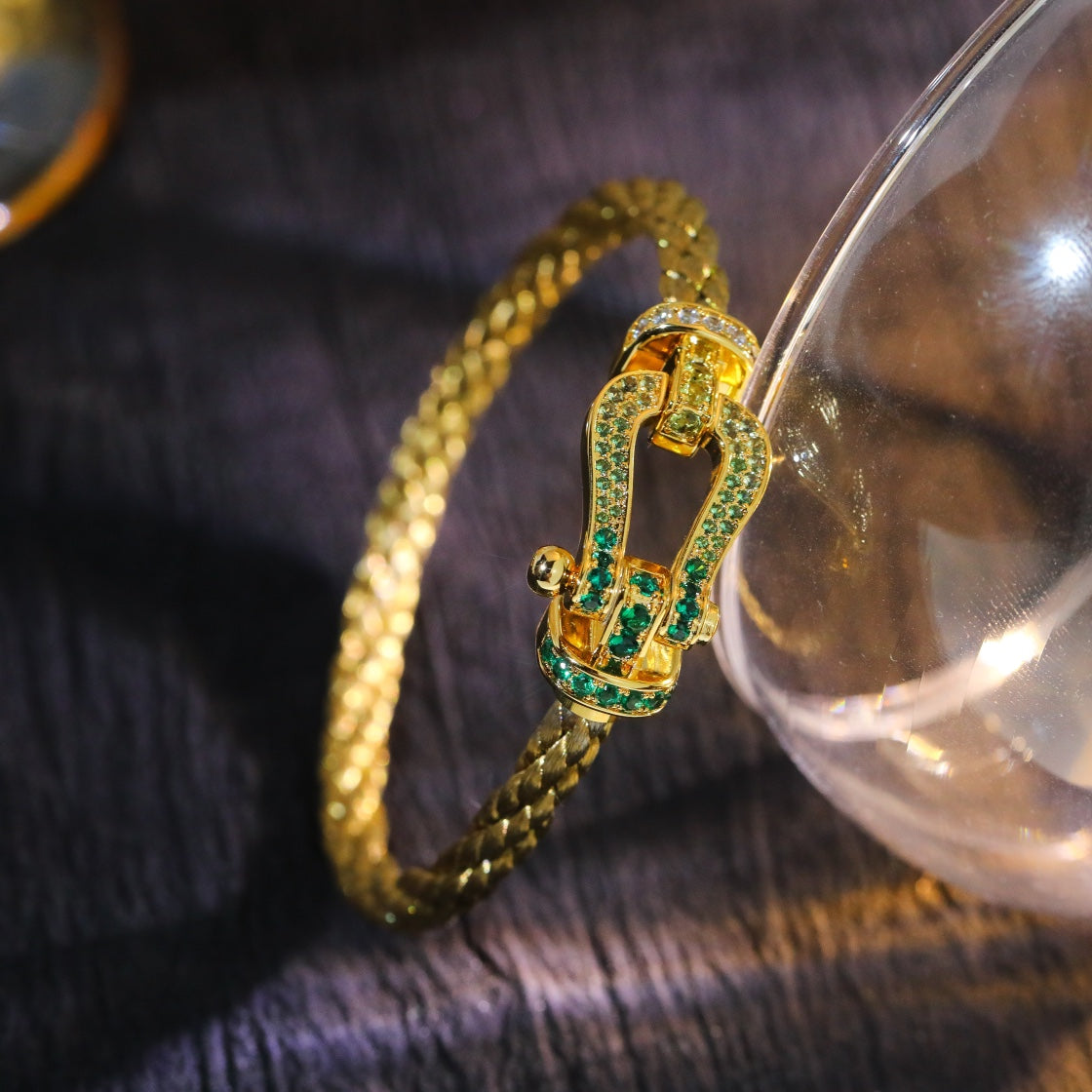 [Lumi Jewellery]FORCE 10 GOLD GREEN DIAMOND PAVED