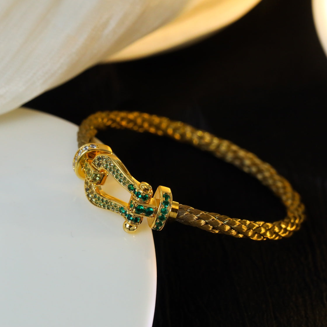 [Lumi Jewellery]FORCE 10 GOLD GREEN DIAMOND PAVED