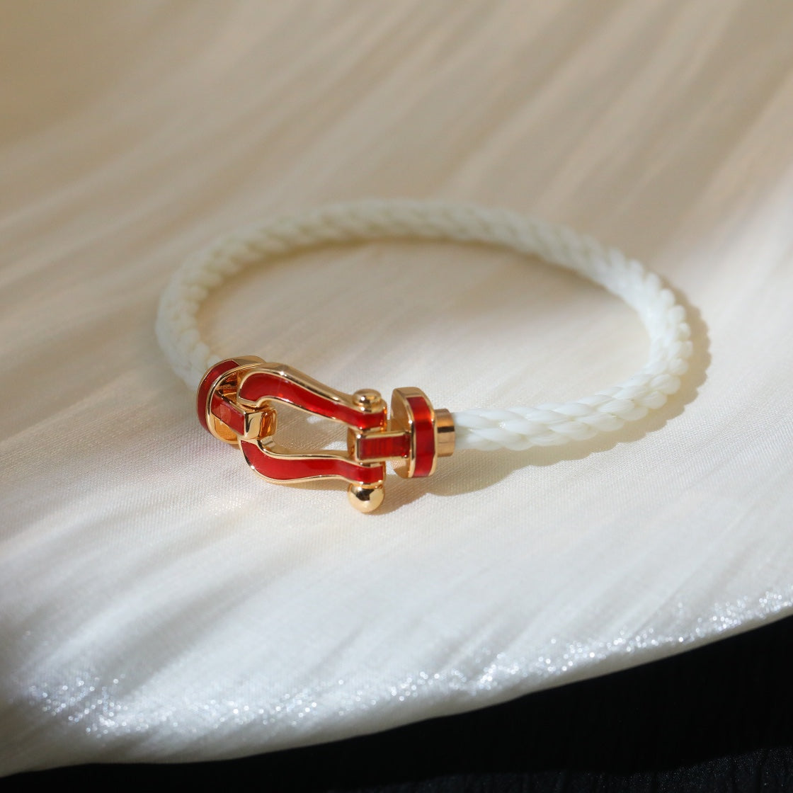 [Lumi Jewellery]FORCE 10 WHITE TEXTILE DIAMOND PAVED
