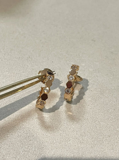 [Lumi Jewellery]Hollow Design Four-Leaf Clover Flower Shape Earrings