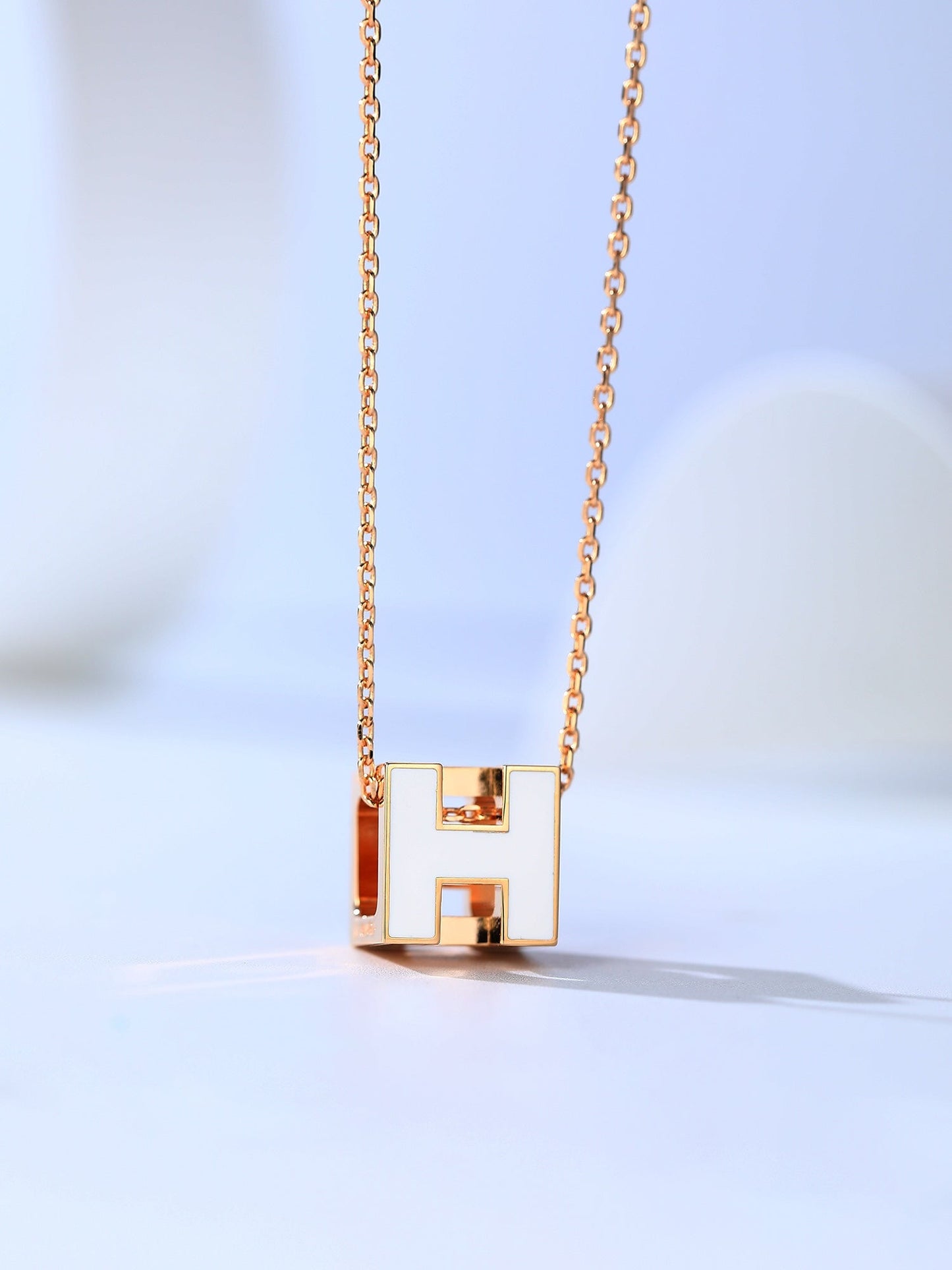 [Lumi Jewellery]H CAGE PINK GOLD NECKLACE
