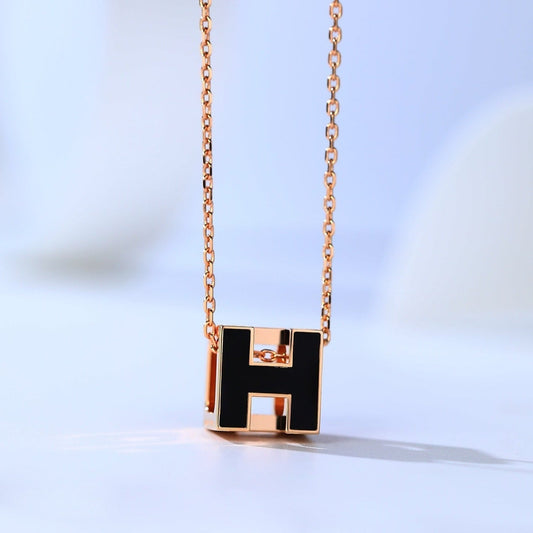 [Lumi Jewellery]H CAGE PINK GOLD NECKLACE