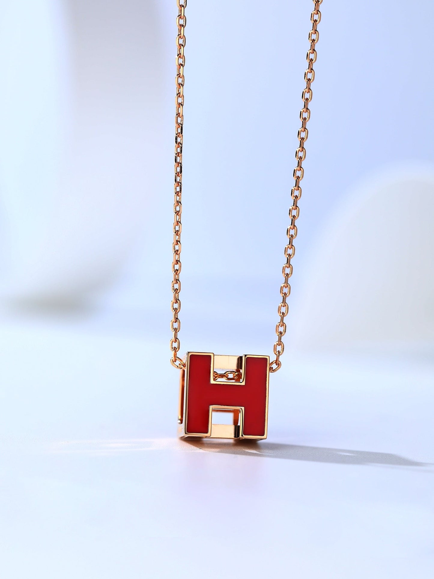 [Lumi Jewellery]H CAGE PINK GOLD NECKLACE