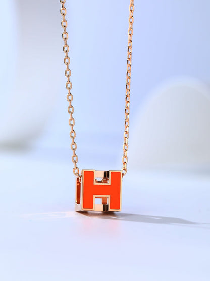 [Lumi Jewellery]H CAGE PINK GOLD NECKLACE