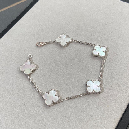 [Lumi Jewellery]CLOVER WHITE PEARL MOP 5 MOTIF BRACELET COLLECTION