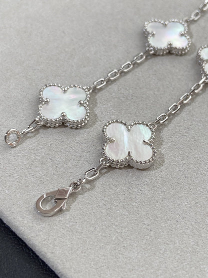 [Lumi Jewellery]CLOVER WHITE PEARL MOP 5 MOTIF BRACELET COLLECTION