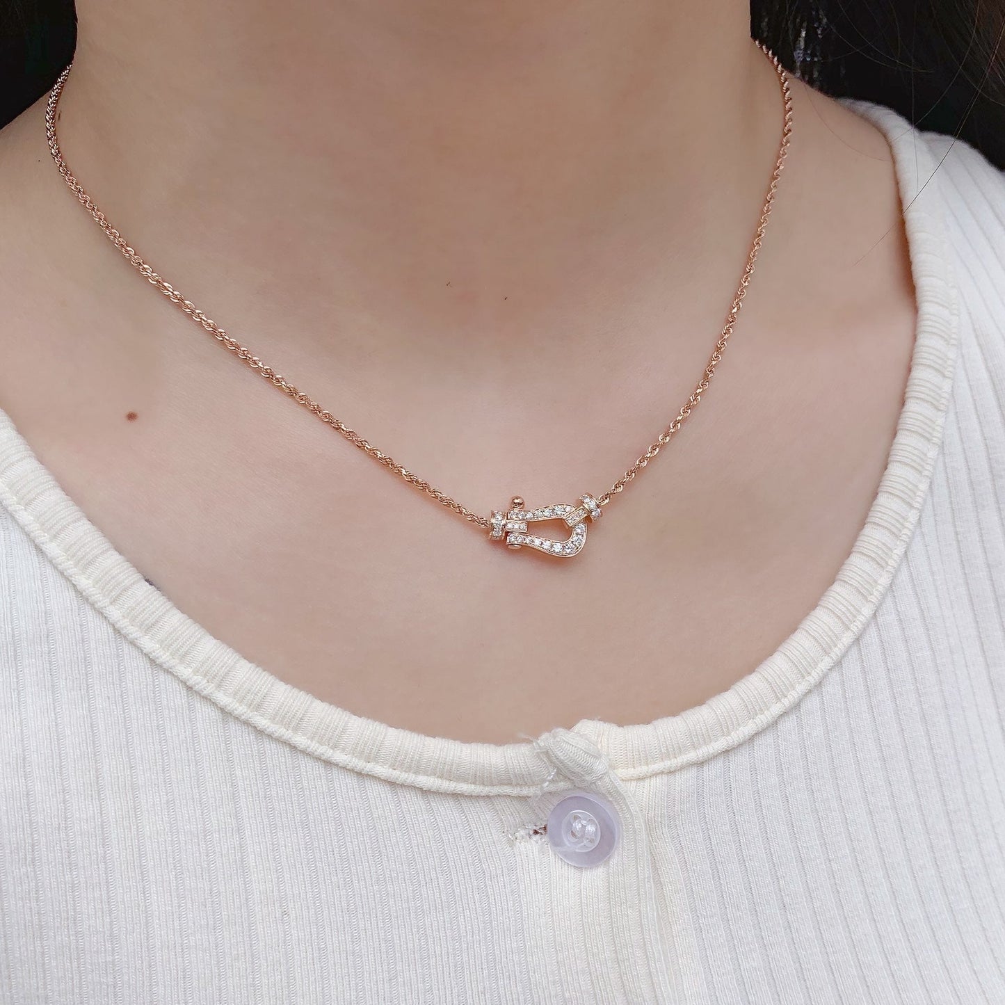 [Lumi Jewellery]FORCE 10 PINK GOLD DIAMOND NECKLACE