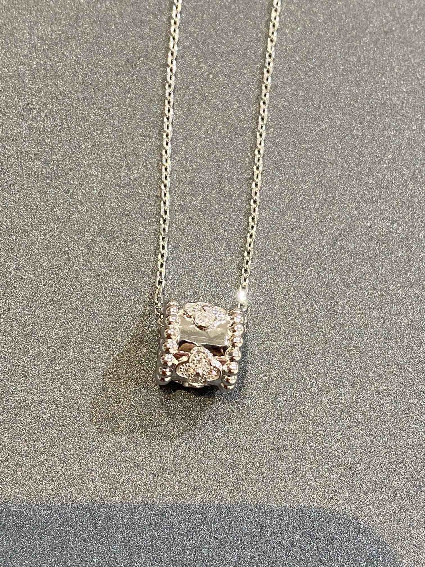 [Lumi Jewellery]PERLEE PEDANT SIVLER DIAMOND NECKLACE