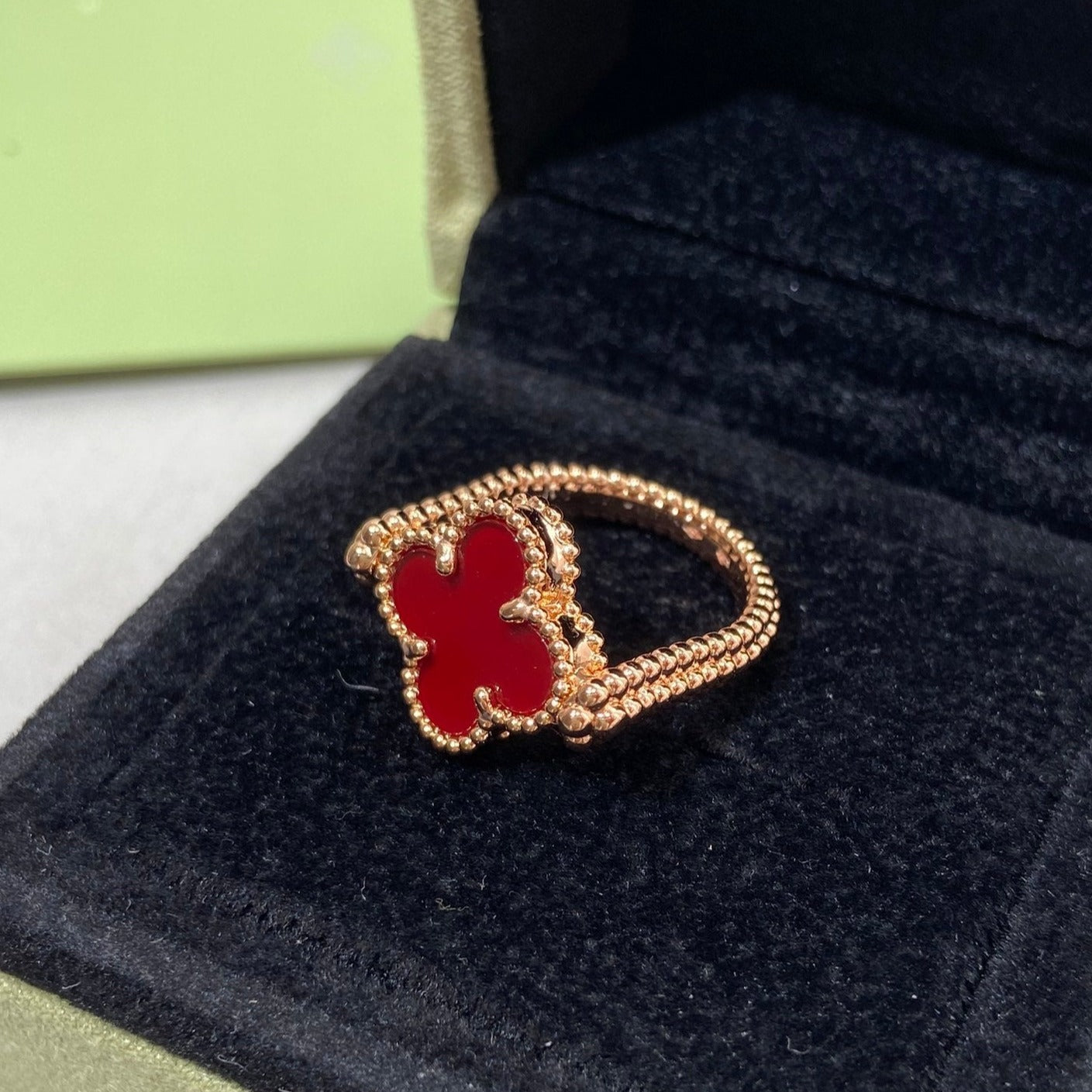 [Lumi Jewellery]CLOVER RIVERSIBLE PINK GOLD RING