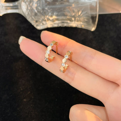 [Lumi Jewellery]BEE LOVE DIAMOND HOOP EARRINGS