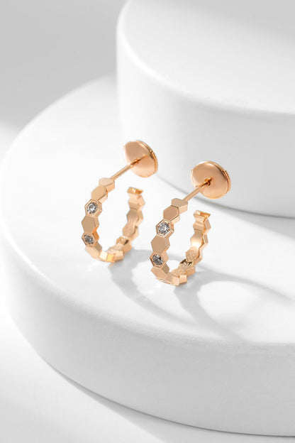 [Lumi Jewellery]BEE LOVE DIAMOND HOOP EARRINGS
