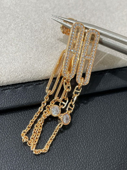 [Lumi Jewellery]CHAINE CHAOS DIAMOND DROP EARRINGS