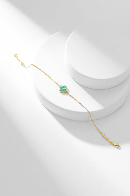 [Lumi Jewellery]CLOVER BRACELET MALACHITE 1 MOTIF