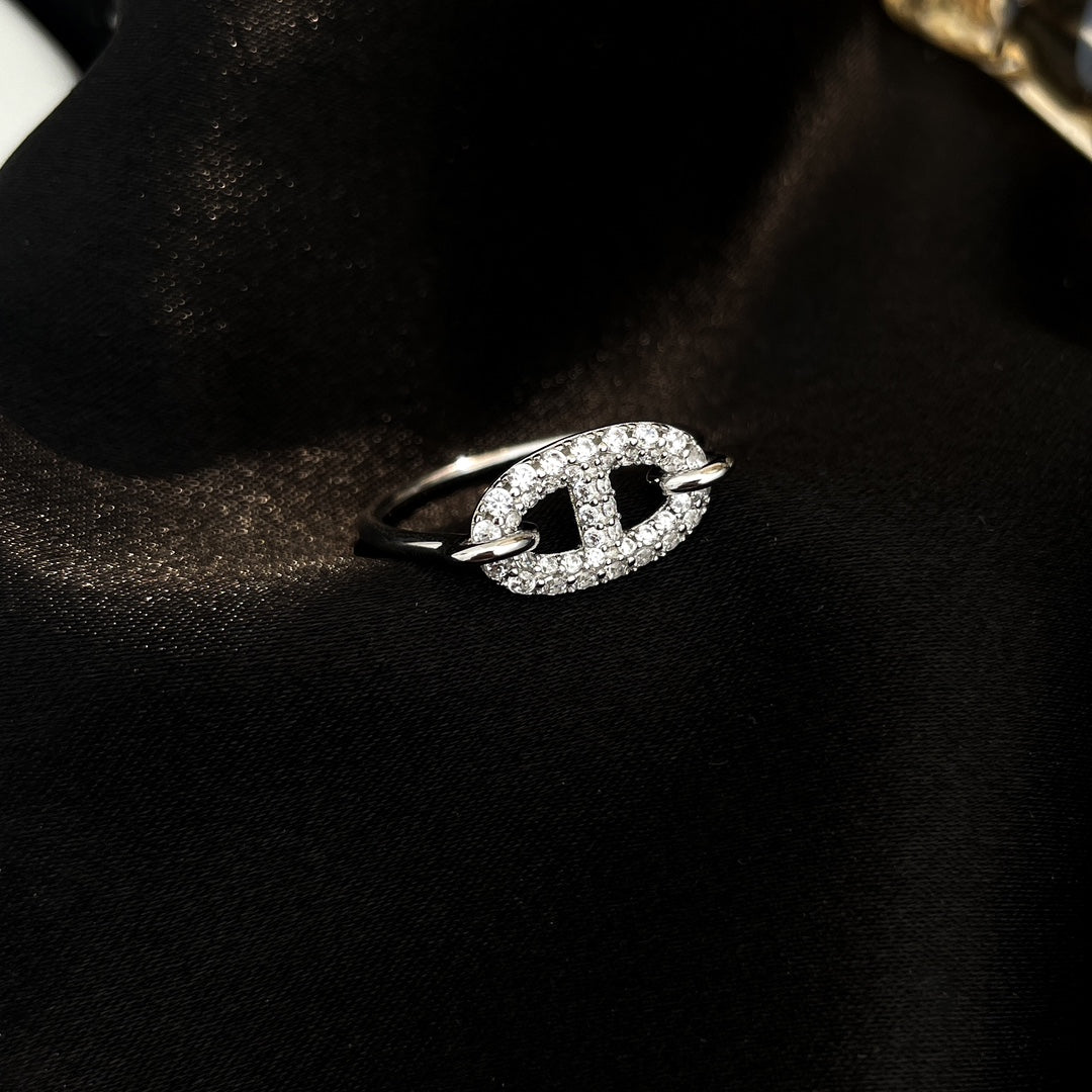 [Lumi Jewellery]RONDE SMALL SILVER DIAMOND RING