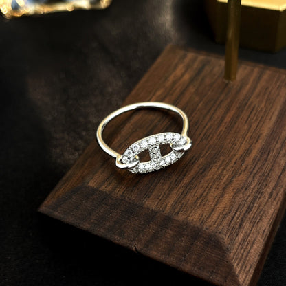 [Lumi Jewellery]RONDE SMALL SILVER DIAMOND RING