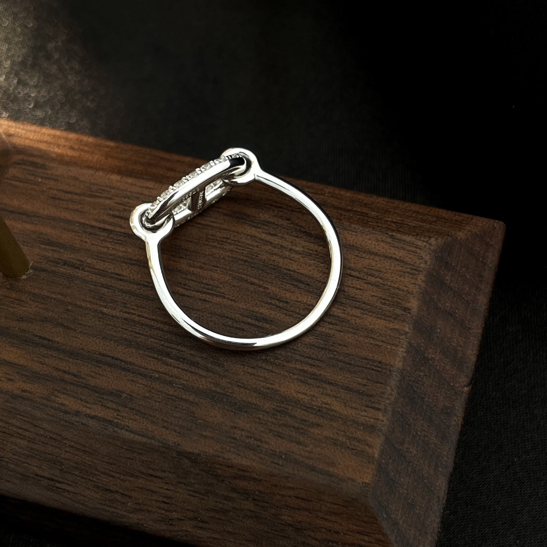 [Lumi Jewellery]RONDE SMALL SILVER DIAMOND RING