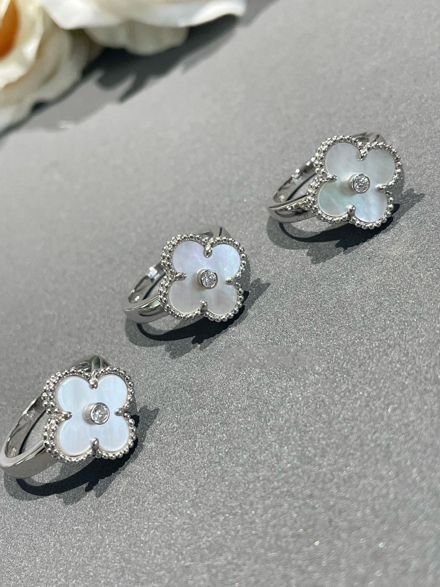 [Lumi Jewellery]CLOVER SILVER MOP DIAMOND RING