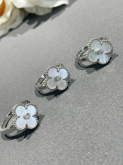 [Lumi Jewellery]CLOVER SILVER MOP DIAMOND RING