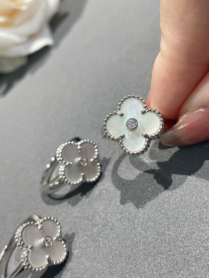 [Lumi Jewellery]CLOVER SILVER MOP DIAMOND RING