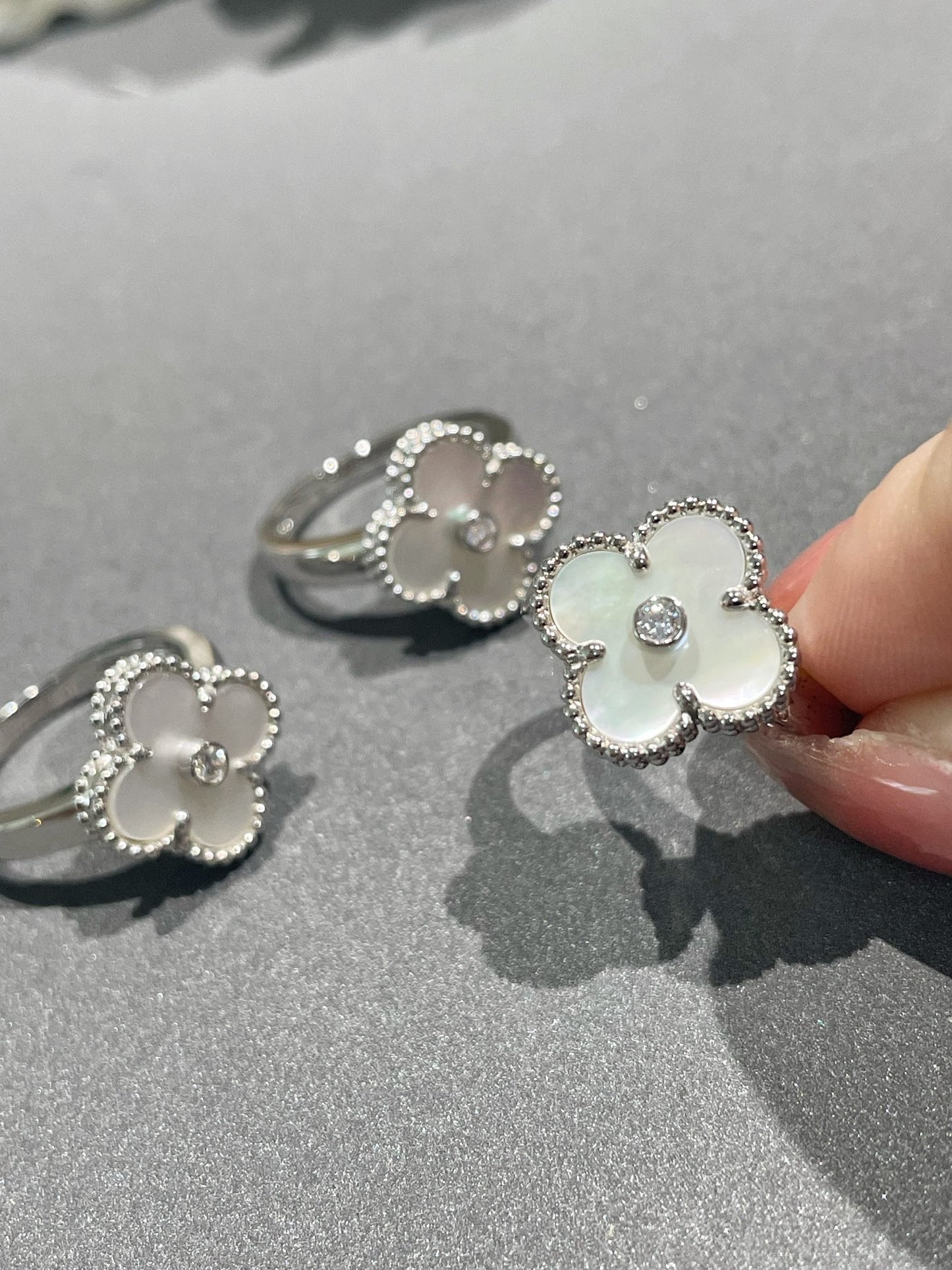 [Lumi Jewellery]CLOVER SILVER MOP DIAMOND RING