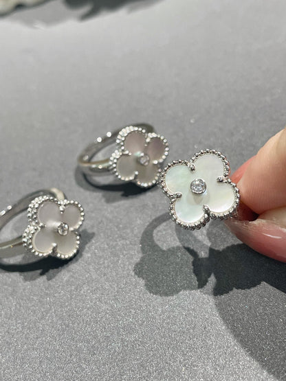 [Lumi Jewellery]CLOVER SILVER MOP DIAMOND RING