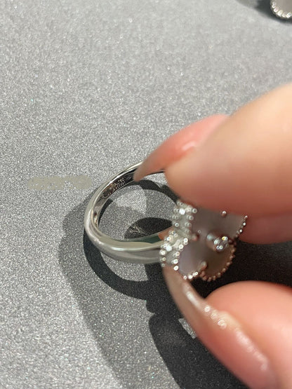 [Lumi Jewellery]CLOVER SILVER MOP DIAMOND RING