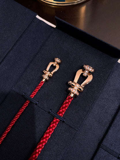 [Lumi Jewellery]FORCE 10 HALF DIAMOND PINK GOLD RED CORDERI LARGE AND MEDIUM MODEL