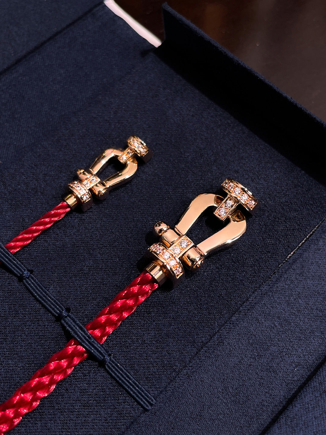 [Lumi Jewellery]FORCE 10 HALF DIAMOND PINK GOLD RED CORDERI LARGE AND MEDIUM MODEL
