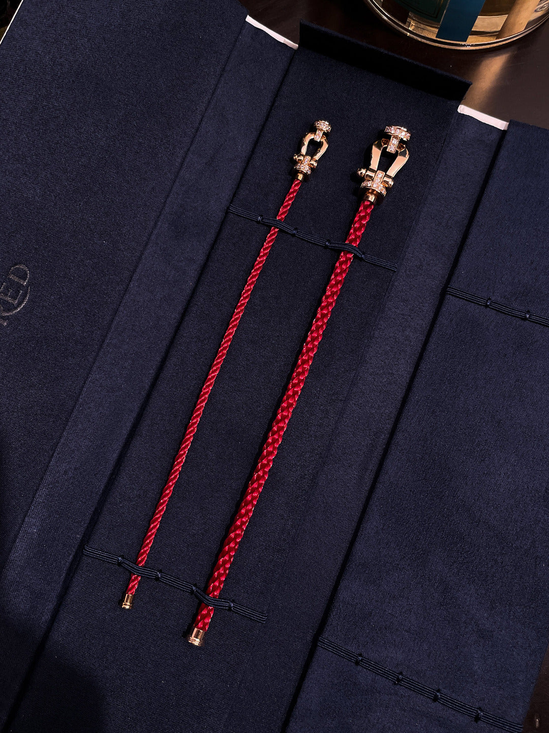 [Lumi Jewellery]FORCE 10 HALF DIAMOND PINK GOLD RED CORDERI LARGE AND MEDIUM MODEL