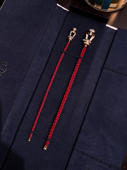 [Lumi Jewellery]FORCE 10 HALF DIAMOND PINK GOLD RED CORDERI LARGE AND MEDIUM MODEL