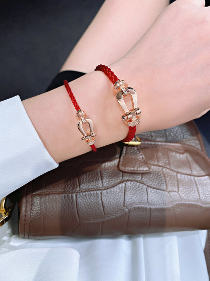 [Lumi Jewellery]FORCE 10 HALF DIAMOND PINK GOLD RED CORDERI LARGE AND MEDIUM MODEL