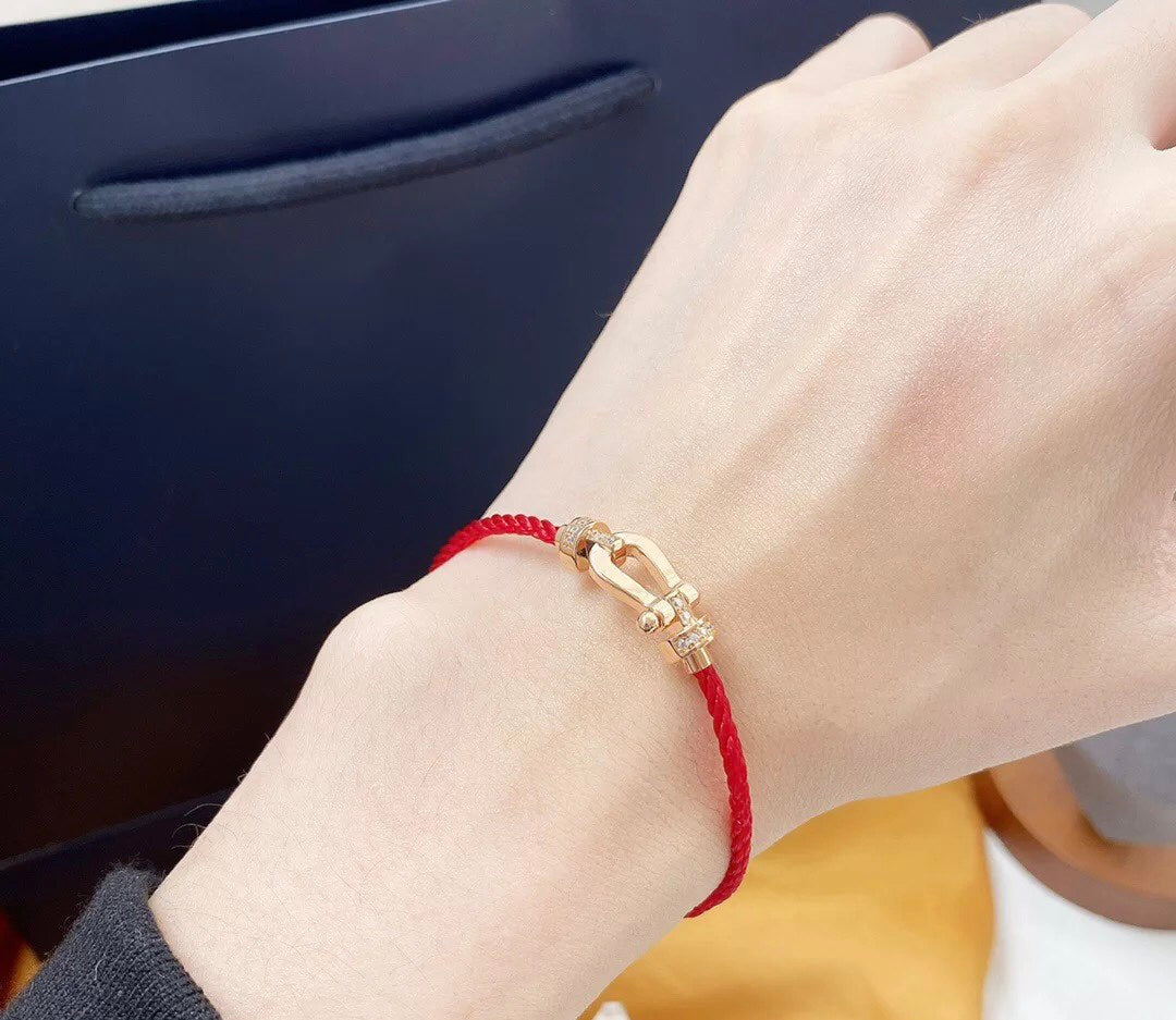 [Lumi Jewellery]FORCE 10 HALF DIAMOND PINK GOLD RED CORDERI LARGE AND MEDIUM MODEL