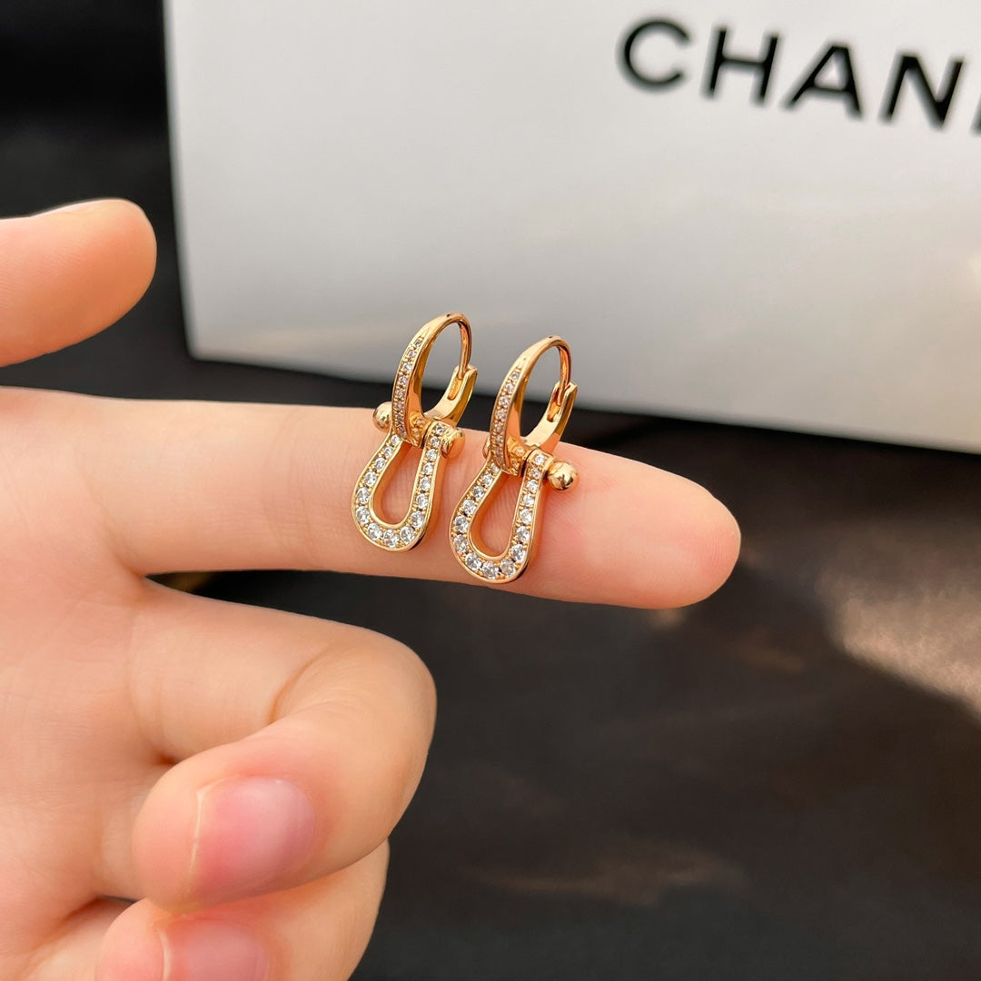[Lumi Jewellery]FORCE 10 FULL DIAMOND DROP EARRINGS MEDIUM MODEL