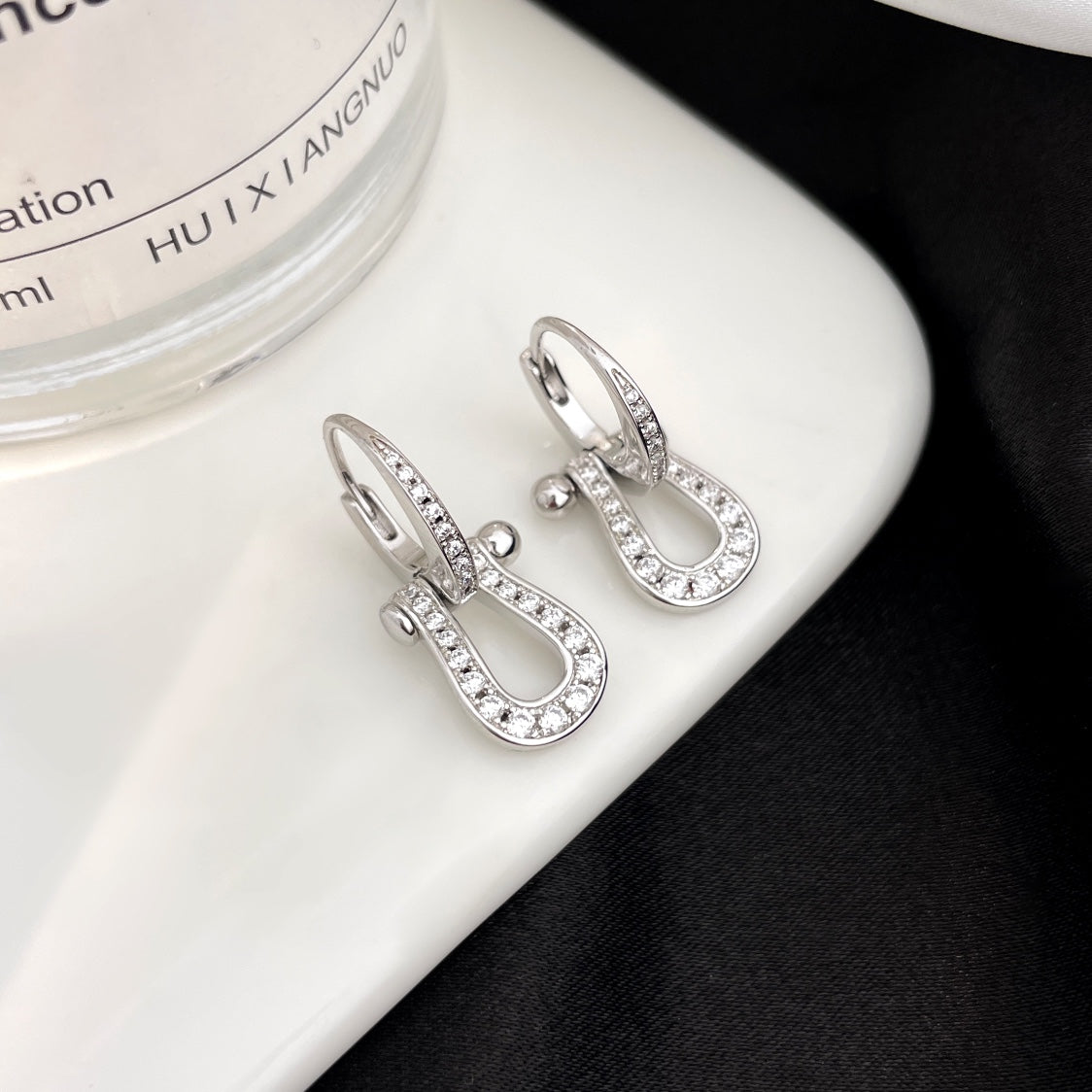 [Lumi Jewellery]FORCE 10 FULL DIAMOND DROP EARRINGS MEDIUM MODEL