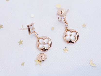 [Lumi Jewellery]STAR AND SUN PINK GOLD MOP DROP EARRINGS