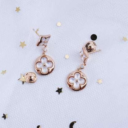 [Lumi Jewellery]STAR AND SUN PINK GOLD MOP DROP EARRINGS
